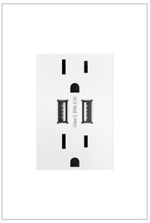 Legrand - ARTRUSB153W4 - Dual Usb Plus-Size Outlet Combo - Adorne - White from Lighting & Bulbs Unlimited in Charlotte, NC
