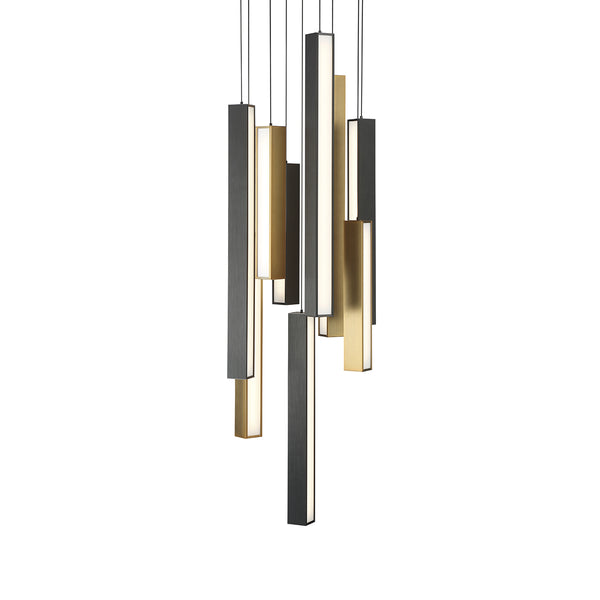 Modern Forms - PD-64809R-BK/AB-BK - LED Pendant - Chaos - Black/Aged Brass & Black from Lighting & Bulbs Unlimited in Charlotte, NC