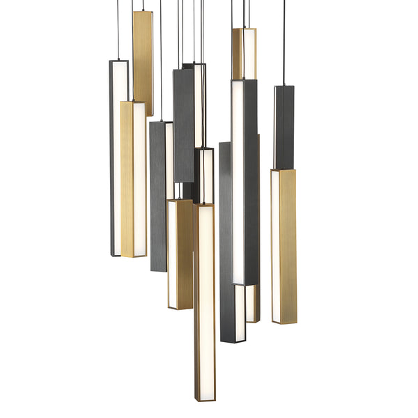 Modern Forms - PD-64815R-BK/AB-BK - LED Pendant - Chaos - Black/Aged Brass & Black from Lighting & Bulbs Unlimited in Charlotte, NC