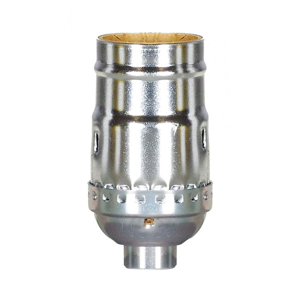 Standard Keyless Socket, 1/8 IPS, Aluminum, Nickel Finish, 660W, 250V Socket by Satco