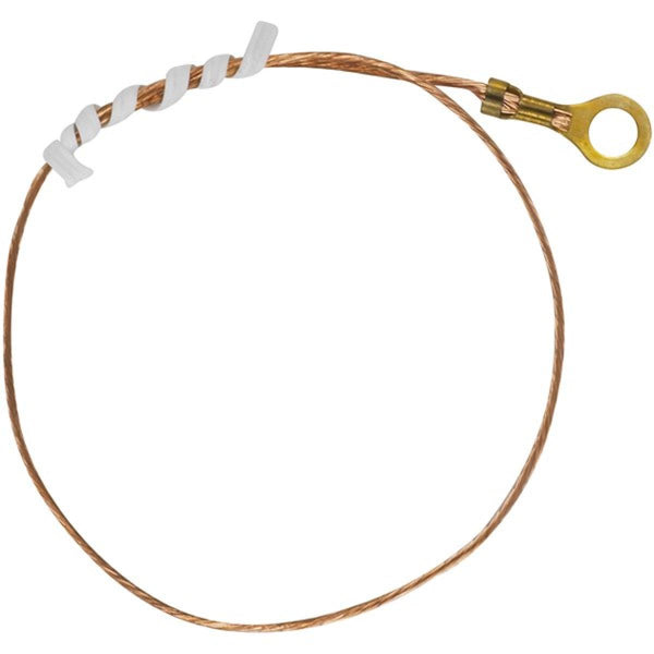 12 in. 18/1 Bare Copper Ground Wire, 1/8 IP Round Ground Lug 12`Wire by Satco