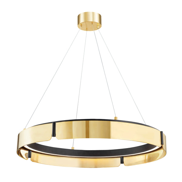 Hudson Valley - 2933-AGB/BK - LED Chandelier - Tribeca - Aged Brass/Black from Lighting & Bulbs Unlimited in Charlotte, NC