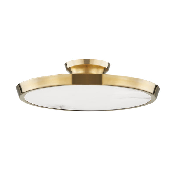 Hudson Valley - 3600-AGB - LED Flush Mount - Draper - Aged Brass from Lighting & Bulbs Unlimited in Charlotte, NC