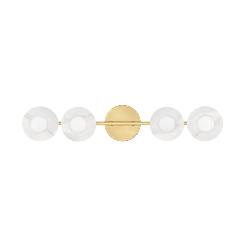 Hudson Valley - 9204-AGB - Four Light Bath Bracket - Elmont - Aged Brass from Lighting & Bulbs Unlimited in Charlotte, NC