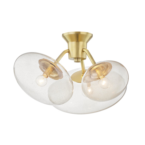 Hudson Valley - KBS1471603-AGB - Three Light Flush Mount - Opera - Aged Brass from Lighting & Bulbs Unlimited in Charlotte, NC