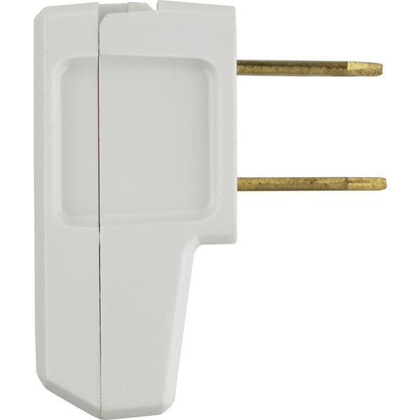 Quick Connect Flat Plug, White Finish, Non Polarized, 18/2-SPT-2 And 16/2 SPT-2, 15A, 125V Connect Flat Plug by Satco