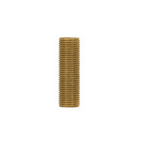 1/8 IP Solid Brass Nipple, Unfinished, 1`` Length, 3/8`` Wide Nipple by Satco