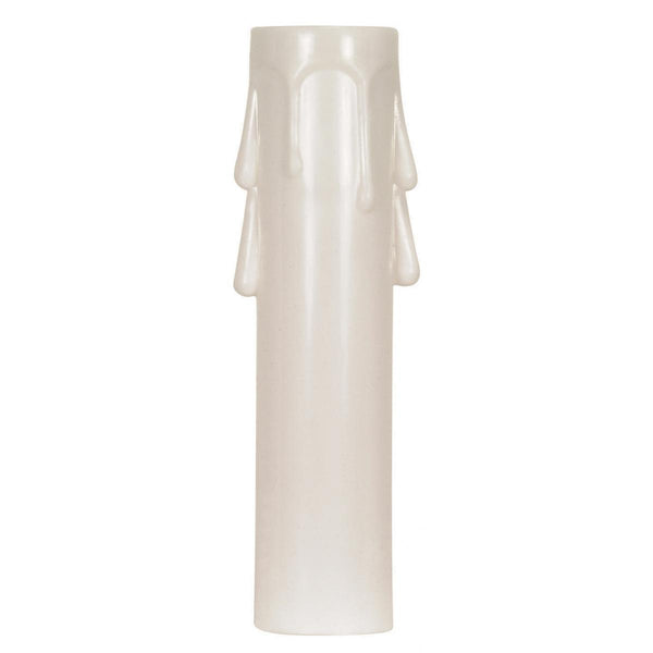 Plastic Drip Candle Cover, White Plastic Drip, 13/16`` Inside Diameter, 7/8`` Outside Diameter, 4`` Height Candle Cover by Satco