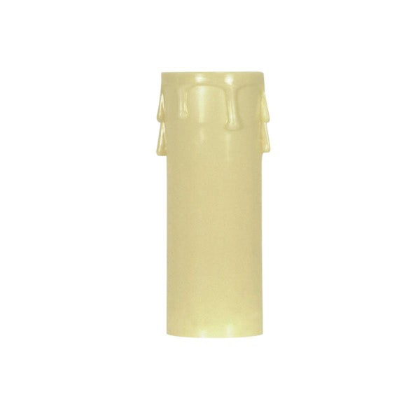 Plastic Drip Candle Cover, Ivory Plastic Drip, 1-13/16`` Inside Diameter, 1-1/4`` Outside Diameter, 4`` Height Candle Cover by Satco