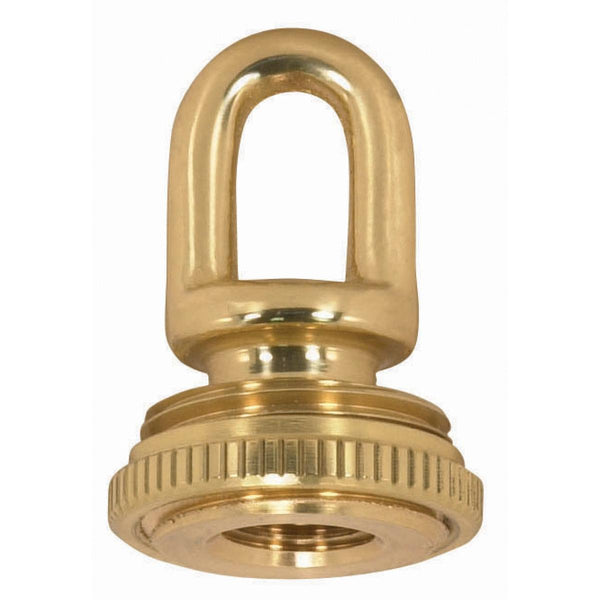 1/4 IP Cast Brass Screw Collar Loops with Ring 1/4 IP Fits 1`` Canopy Hole Ring 1/4 Ip Matching Screw Collar Loop With Ring by Satco