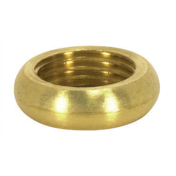 Brass Round Beaded Locknut, 1/8 IP, 9/16`` Diameter, 5/32`` Thick, Unfinished Beaded Locknut by Satco