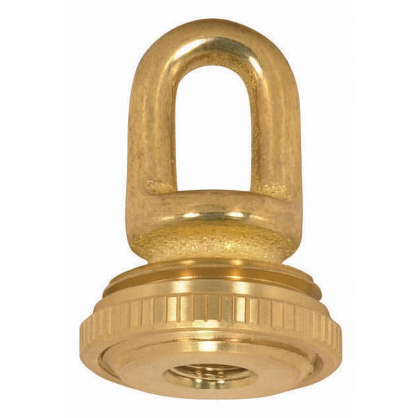 1/8 IP Cast Brass Screw Collar Loop With Ring, Fits 1
