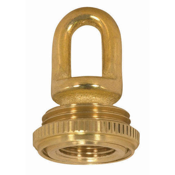 3/8 IP Cast Brass Screw Collar Loop With Ring, Fits 1