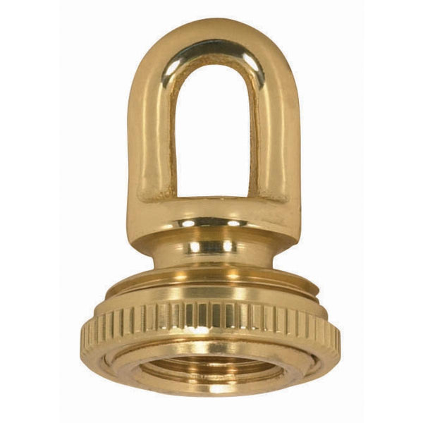 3/8 IP Cast Brass Screw Collar Loop With Ring, Fits 1