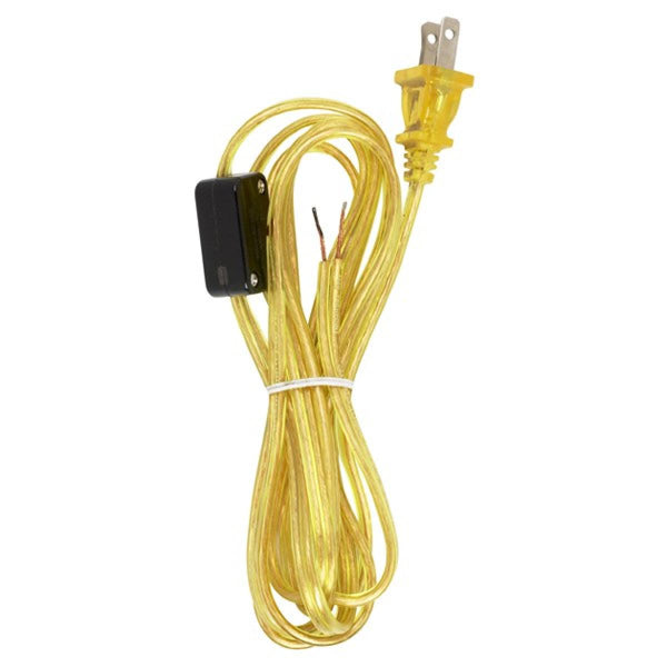 8 Foot 18/2 SPT-2 105C Cord Set, Clear Gold Finish, Switch 29