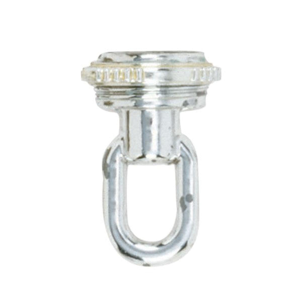 3/8 IP Screw Collar Loop With Ring, 25lbs Max, Chrome Finish Screw Collar Loop With Ring by Satco