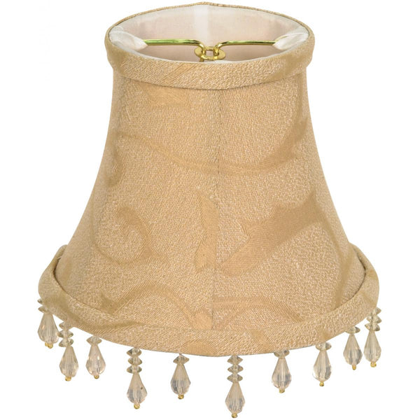 Clip On Shade, Beige Beaded Floral, 3