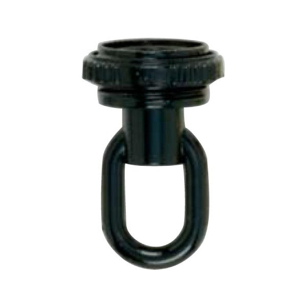 1/8 IP Screw Collar Loop With Ring, 25lbs Max, Glossy Black Finish 1/8 Ip Screw Collar Loop With Ring by Satco