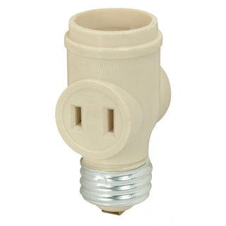 Medium Base Keyless Current Tap, Ivory Finish, 660W, 125V Keyless Current Tap by Satco