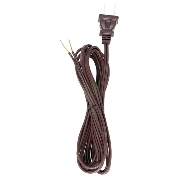 10 Foot 18/2 SPT-1 105C Cord Set, Brown Finish, 48