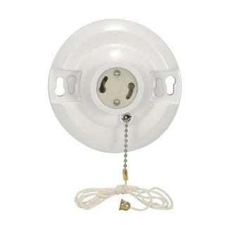 Satco - 90-2468 - Phenolic Gu24 On-Off Pull Chain Ceiling Receptacle - White from Lighting & Bulbs Unlimited.