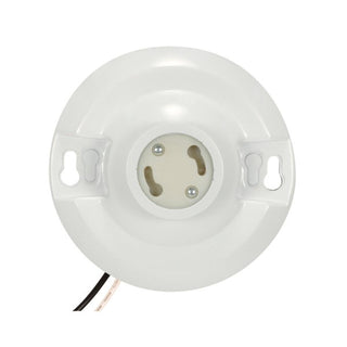 Keyless White Phenolic GU24 Ceiling Receptacle, 6