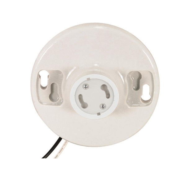 Keyless White Porcelain GU24 Ceiling Receptacle, 6