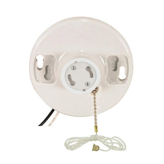 Satco - 90-2582 - Pull Chain White Porcelain Gu24 On-Off Pull Chain Ceiling Receptacle - White from Lighting & Bulbs Unlimited.