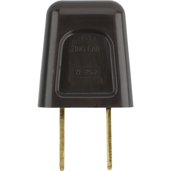 Quick Connect Plug, Polarized, 18/2 SPT-2, 6A-125V, Brown Finish Connect Plug by Satco