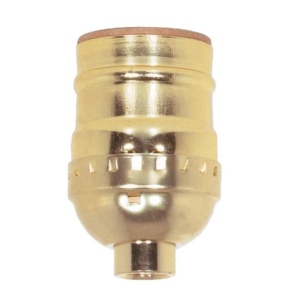 Short Keyless Socket, 1/8 IPS, Aluminum, Brite Gilt Finish, 660W, 250V, 250 Master Socket by Satco
