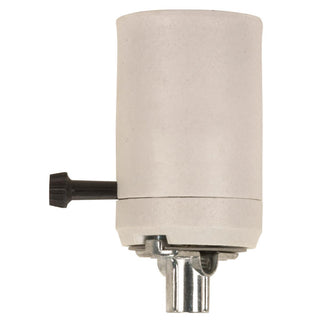 Satco - 90-428 - 3-Way Turn Knob Mogul Socket With Hickey - White from Lighting & Bulbs Unlimited.