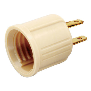 Polarized Socket Outlet Adapter, Medium Base, 660W, 125V, Ivory Finish Socket Outlet Adapter by Satco