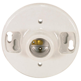 Medium base Glazed Porcelain Ceiling Receptacle, Screw Terminals, 4-3/8