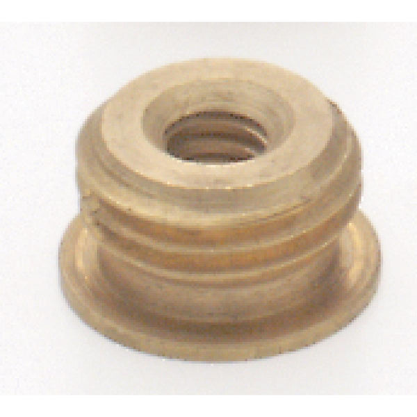 Brass Reducing Bushing, Unfinished, 1/8 M x 8/32 F, With Shoulder Reducing Bushing by Satco