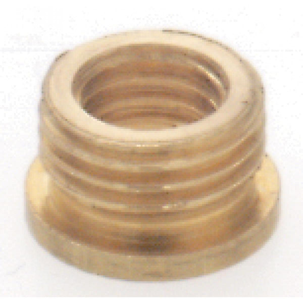 Brass Reducing Bushing, Unfinished, 1/8 M x 1/4-27 F, With Shoulder Reducing Bushing by Satco