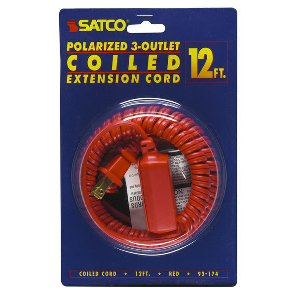 Satco - 93-174 - Extension Cord - Red from Lighting & Bulbs Unlimited in Charlotte, NC