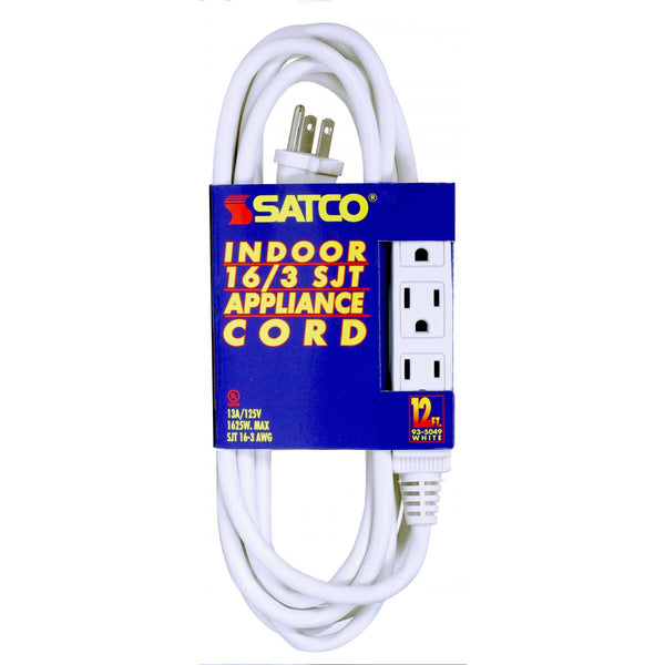 Satco - 93-5049 - Extension Cord - White from Lighting & Bulbs Unlimited in Charlotte, NC