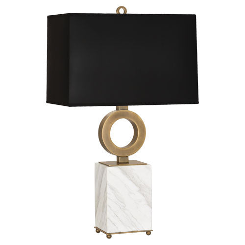 Robert Abbey - 405B - One Light Table Lamp - Oculus - Warm Brass w/ White Marble Base from Lighting & Bulbs Unlimited in Charlotte, NC