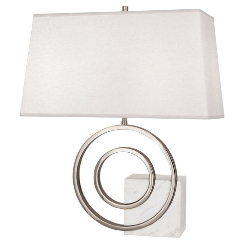 Robert Abbey - L910 - Two Light Table Lamp - Jonathan Adler Saturn - Polished Nickel w/ White Marble from Lighting & Bulbs Unlimited in Charlotte, NC