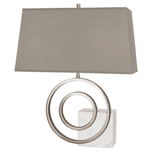 Robert Abbey - L910G - Two Light Table Lamp - Jonathan Adler Saturn - Polished Nickel w/ White Marble from Lighting & Bulbs Unlimited in Charlotte, NC