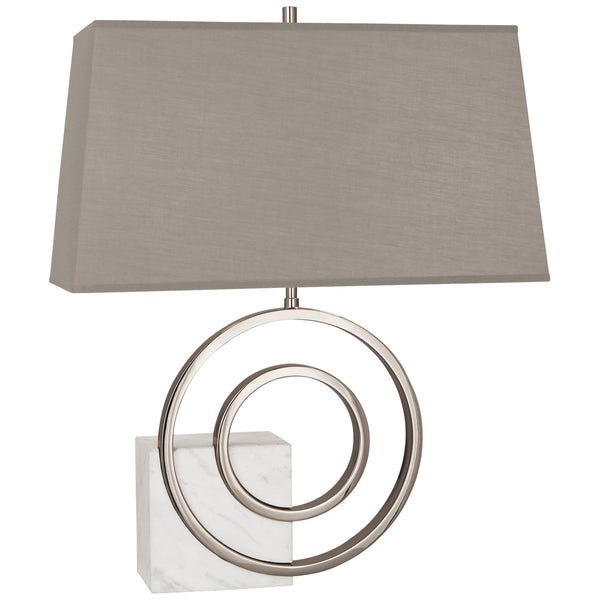 Robert Abbey - R910G - Two Light Table Lamp - Jonathan Adler Saturn - Polished Nickel w/ White Marble from Lighting & Bulbs Unlimited in Charlotte, NC
