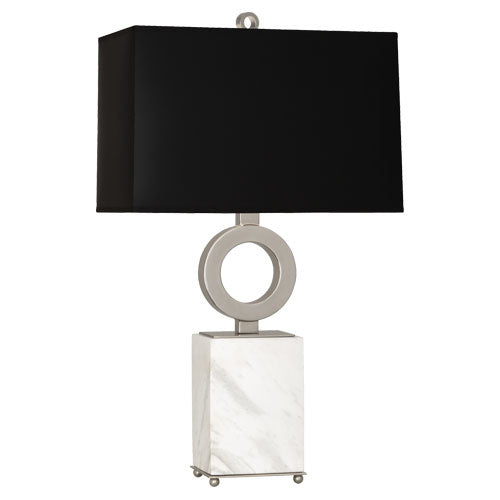 Robert Abbey - S405B - One Light Table Lamp - Oculus - Antique Silver w/ White Marble Base from Lighting & Bulbs Unlimited in Charlotte, NC