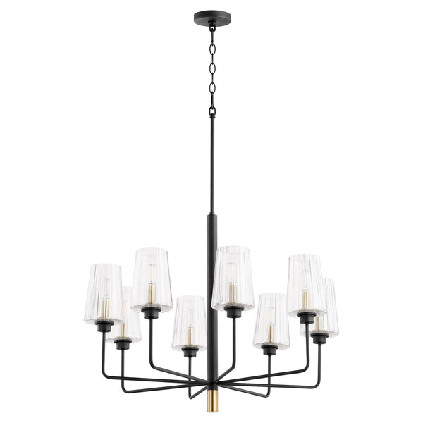 Quorum - 625-8-6980 - Eight Light Chandelier - Dalia - Textured Black w/ Aged Brass from Lighting & Bulbs Unlimited in Charlotte, NC