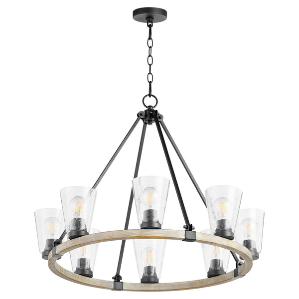 Quorum - 63-8-6941 - Eight Light Chandelier - Paxton - Textured Black w/ Weathered Oak Finish from Lighting & Bulbs Unlimited in Charlotte, NC