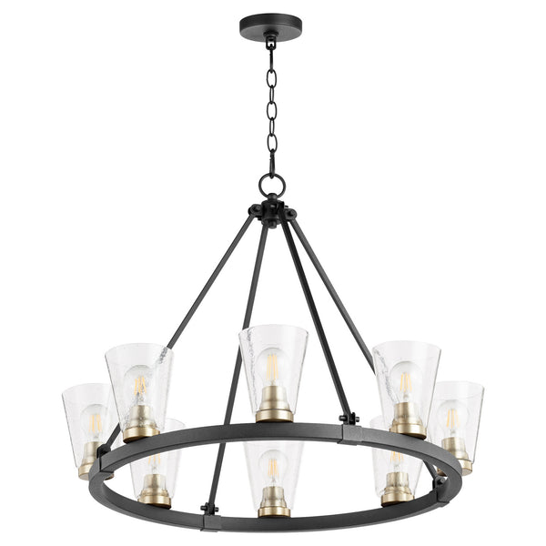 Quorum - 63-8-6980 - Eight Light Chandelier - Paxton - Textured Black w/ Aged Brass from Lighting & Bulbs Unlimited in Charlotte, NC