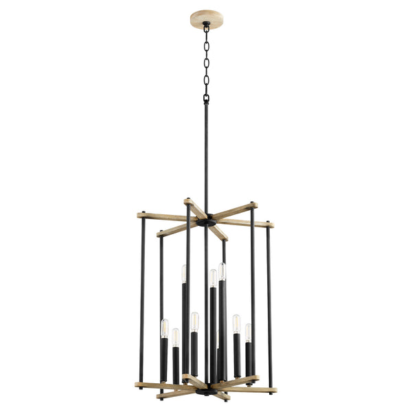 Quorum - 8134-9-69 - Nine Light Entry - Silva - Textured Black w/ Weathered Oak Finish from Lighting & Bulbs Unlimited in Charlotte, NC