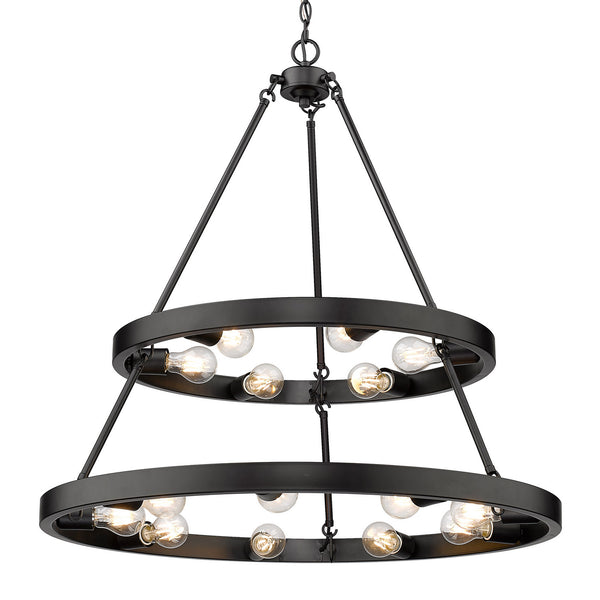 Golden - 1019-69 BLK - 15 Light Chandelier - Castile - Matte Black from Lighting & Bulbs Unlimited in Charlotte, NC