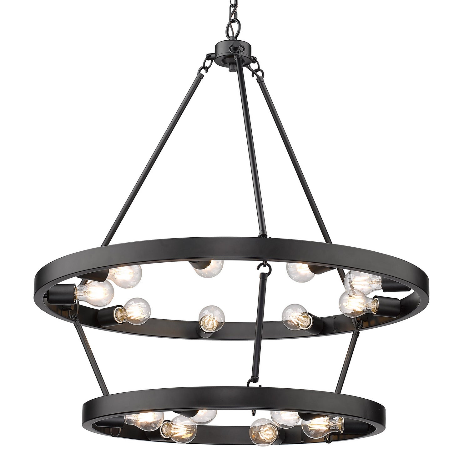 Golden - 1019-96 BLK - 15 Light Chandelier - Castile - Matte Black from Lighting & Bulbs Unlimited in Charlotte, NC