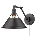 One Light Wall Sconce from the Orwell BLK Collection in Matte Black Finish by Golden