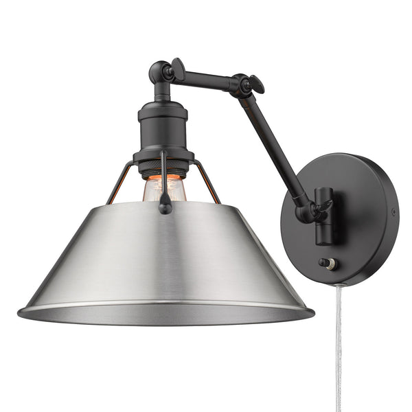 Golden - 3306-A1W BLK-PW - One Light Wall Sconce - Orwell BLK - Matte Black from Lighting & Bulbs Unlimited in Charlotte, NC